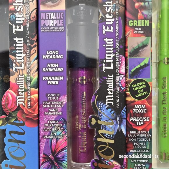 Ioni Metallic Eyeshadow Teal & Purple New In Box Plus GID Green Eyeshadow - Picture 3 of 5